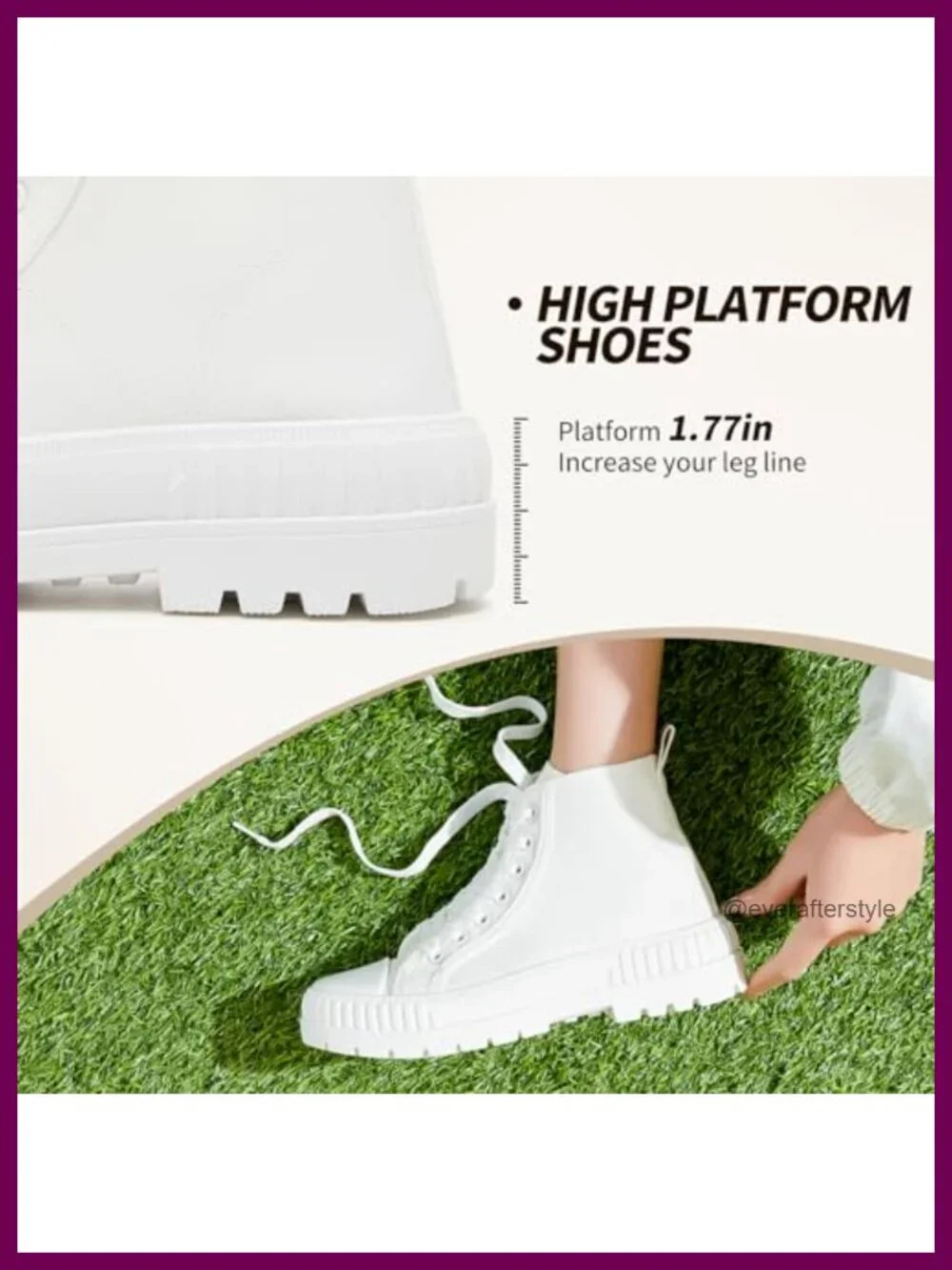 Women's High Top Platform Canvas Sneakers Non-Slip 1.77 Inch Breathable